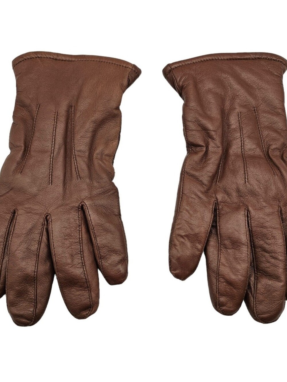 Members Mark Womens Sz M Brown Leather Gloves Lined